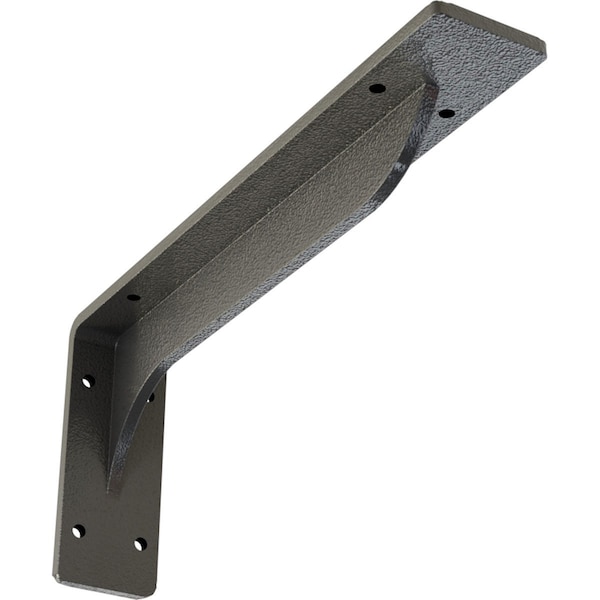 Ekena Millwork Embrey Steel Bracket, Hammered Gray 2"W x 12"D x 5 1/4"H BKTM02X12X05EBHGY - main